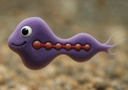 Stylized cartoon of a microscopic organism